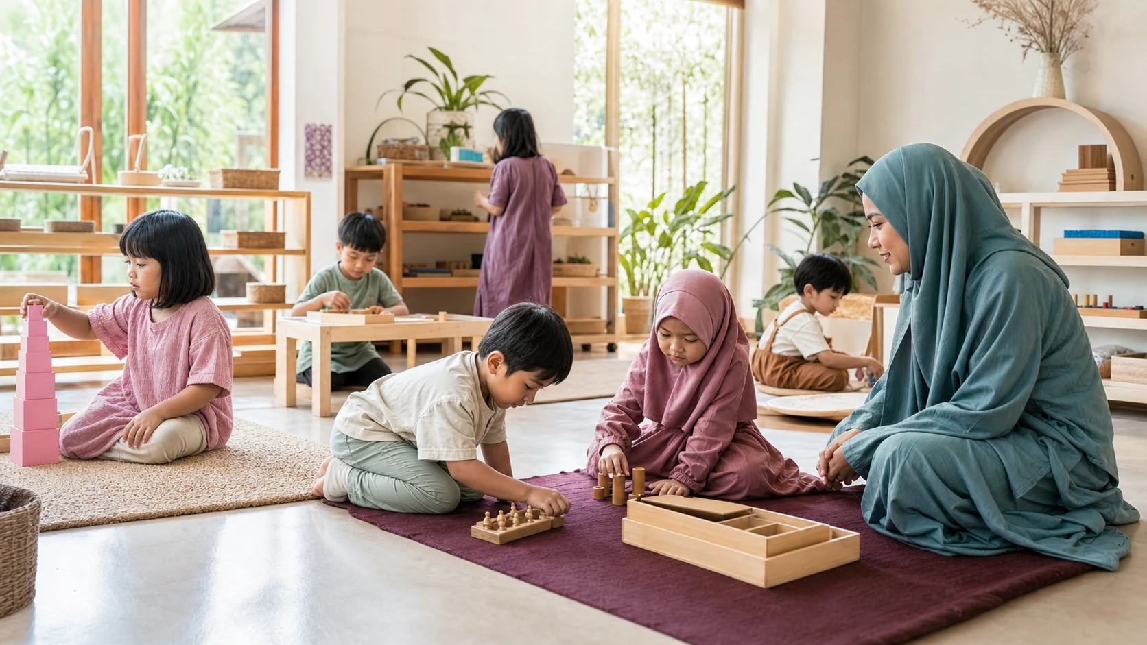 Suasana kelas Montessori Little GenQu